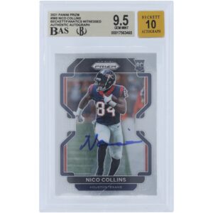 Nico Collins Houston Texans Autographed 2021 Panini Prizm #360 Beckett Fanatics Witnessed Authenticated 9.5/10 Rookie Card