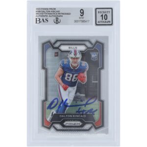 Dalton Kincaid Buffalo Bills Autographed 2023 Panini Prizm #308 Beckett Fanatics Witnessed Authenticated 9/10 Rookie Card