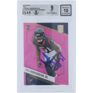 Will Anderson Jr. Houston Texans Autographed 2023 Panini Donruss Elite Pink #196 Beckett Fanatics Witnessed Authenticated 9/10 Rookie Card