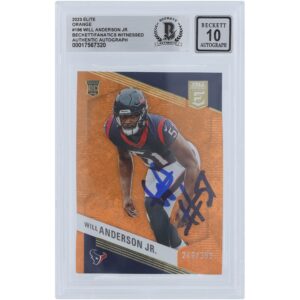Will Anderson Jr. Houston Texans Autographed 2023 Panini Donruss Elite Orange #196 #/399 Beckett Fanatics Witnessed Authenticated 10 Rookie Card