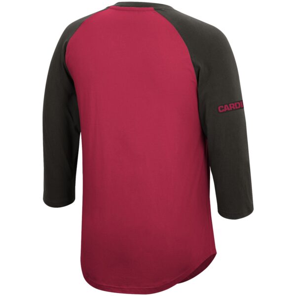 Men's Mitchell & Ness Cardinal Arizona Cardinals Historic Logo Ultimate Play Henley 3/4-Sleeve Raglan T-Shirt - Image 3