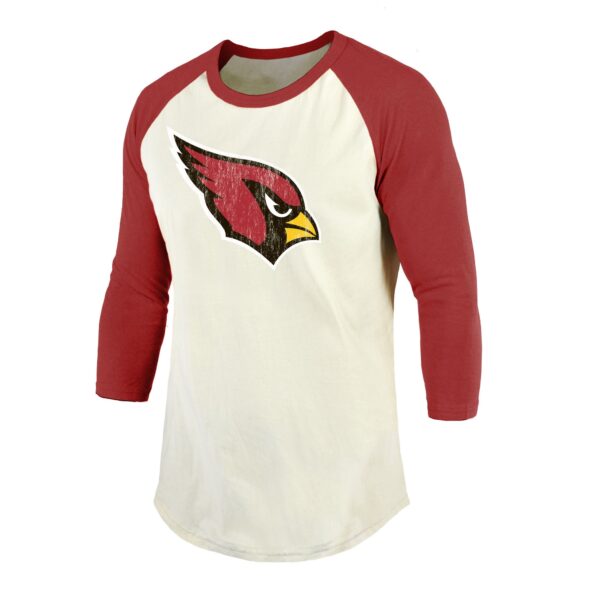 Men's Kyler Murray Cream/Cardinal Arizona Cardinals Vintage Player Name & Number Raglan 3/4-Sleeve T-Shirt - Image 2