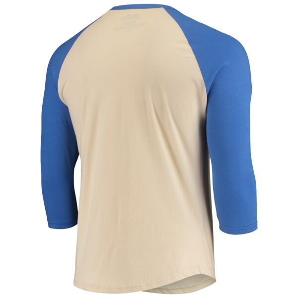 Men's Majestic Threads Cream/Royal Indianapolis Colts Gridiron Classics Raglan 3/4-Sleeve T-Shirt - Image 3