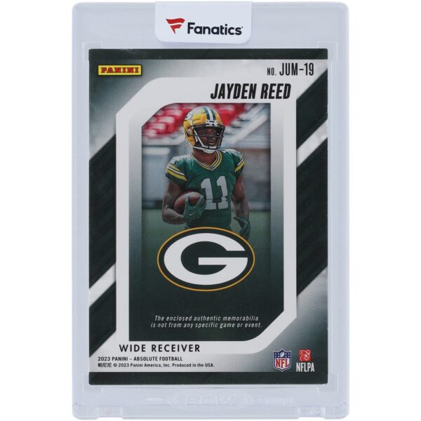 Jayden Reed Green Bay Packers 2023 Panini Absolute Jumbo Football Duke Wilson Relic #JUM-19 #1/5 Rookie Card - Image 2