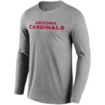 Arizona Cardinals Neutral Colour Wordmark Long Sleeve T-Shirt - Mens
