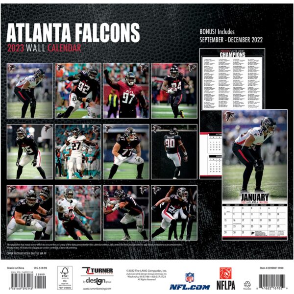 Atlanta Falcons 2023 Wall Calendar - 12 x 12 Inch - Image 2