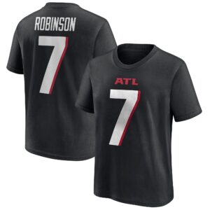 Atlanta Falcons Name & Number Graphic T-Shirt - Bijon Robinson 7 - Youth