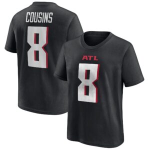 Atlanta Falcons Name & Number Graphic T-Shirt - Kirk Cousins 8 - Youth
