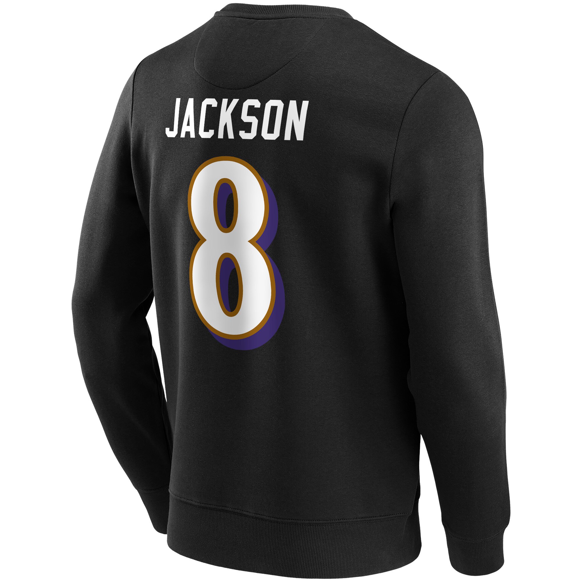 Baltimore Ravens Alternate Name & Number Crew Sweatshirt - Lamar Jackson - Mens - Big & Tall - Image 2
