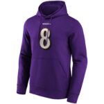 Baltimore Ravens Home Name & Number Hoodie - Lamar Jackson - Mens