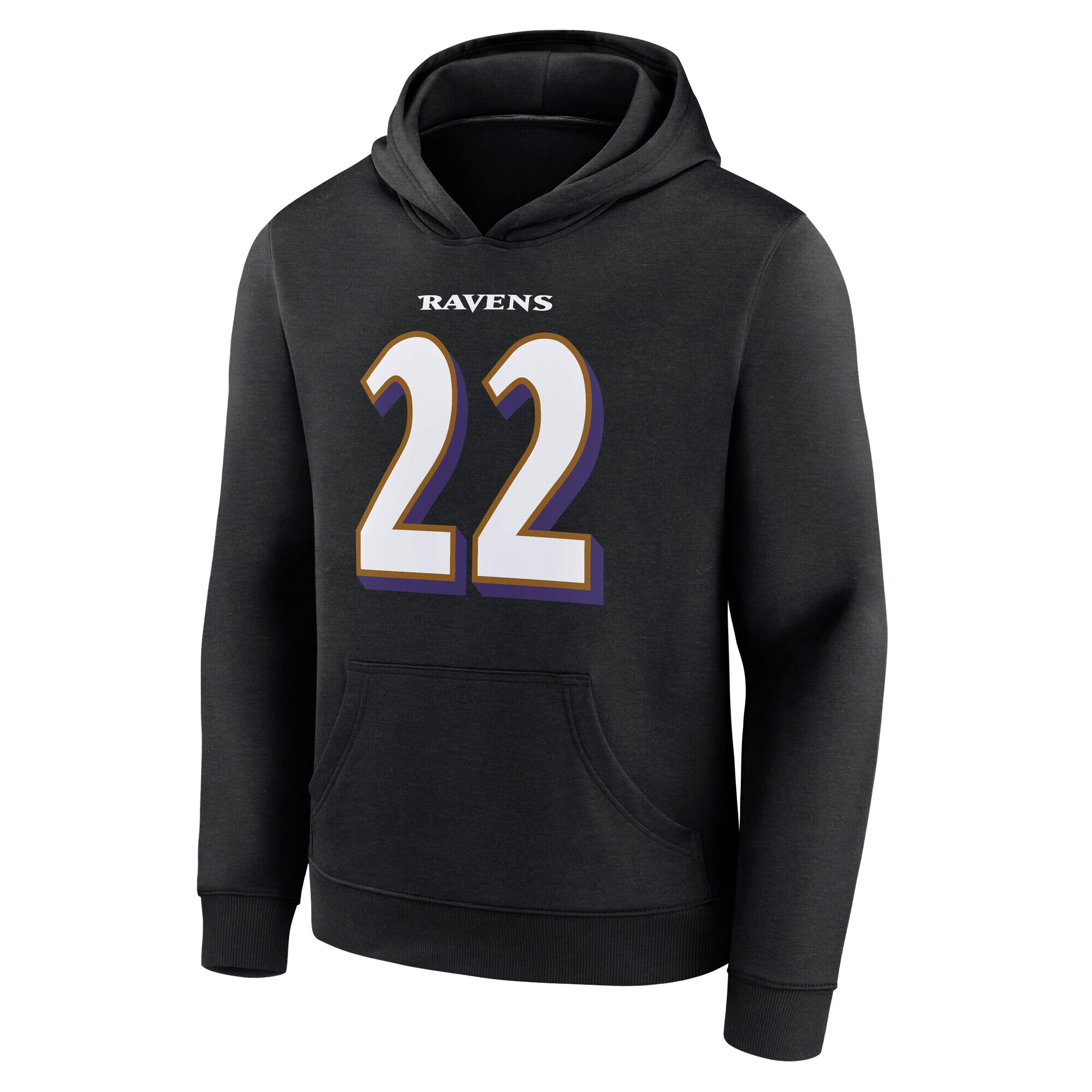 Baltimore Ravens Name & Number Graphic Hoodie - Derrick Henry 22 - Youth - Image 2