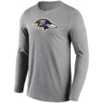 Baltimore Ravens Neutral Colour Logo Long Sleeve T-Shirt - Mens