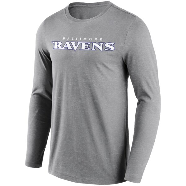 Baltimore Ravens Neutral Colour Wordmark Long Sleeve T-Shirt - Mens