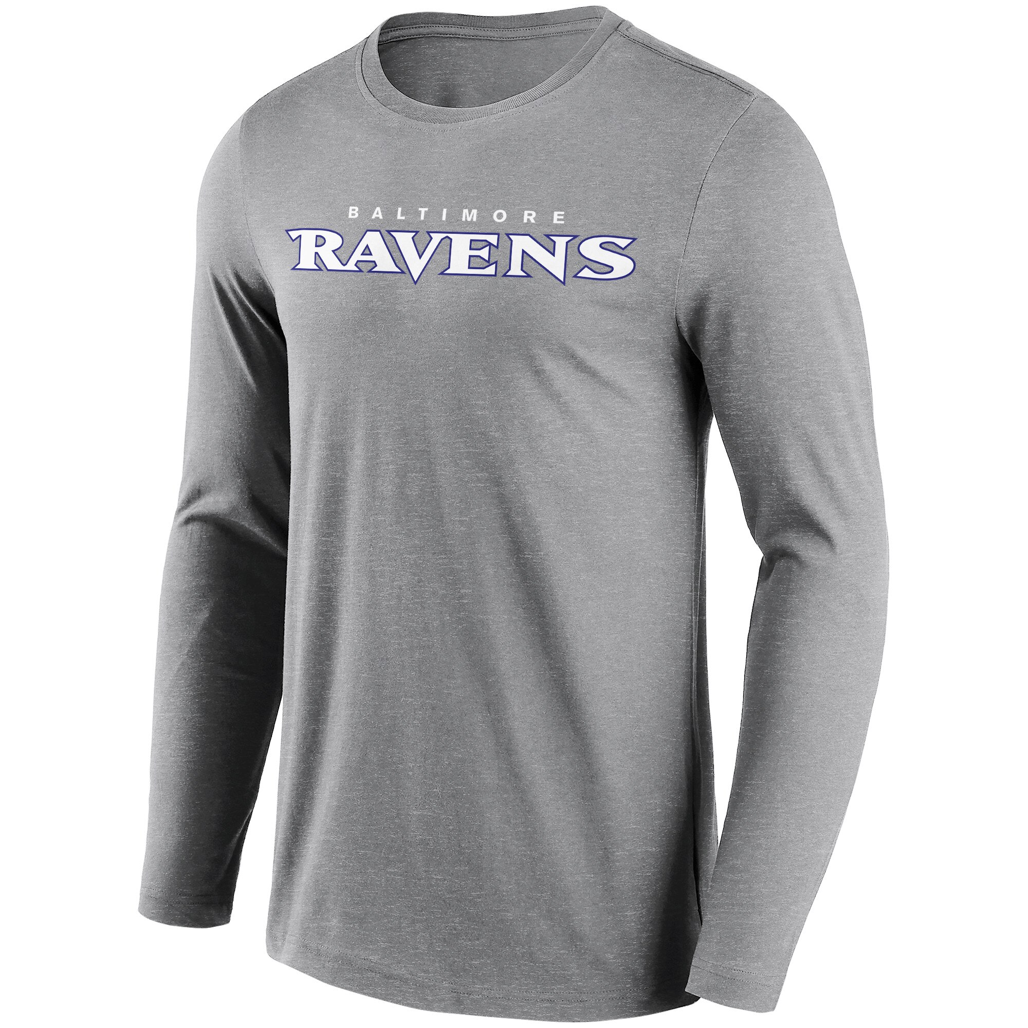 Baltimore Ravens Neutral Colour Wordmark Long Sleeve T-Shirt - Mens