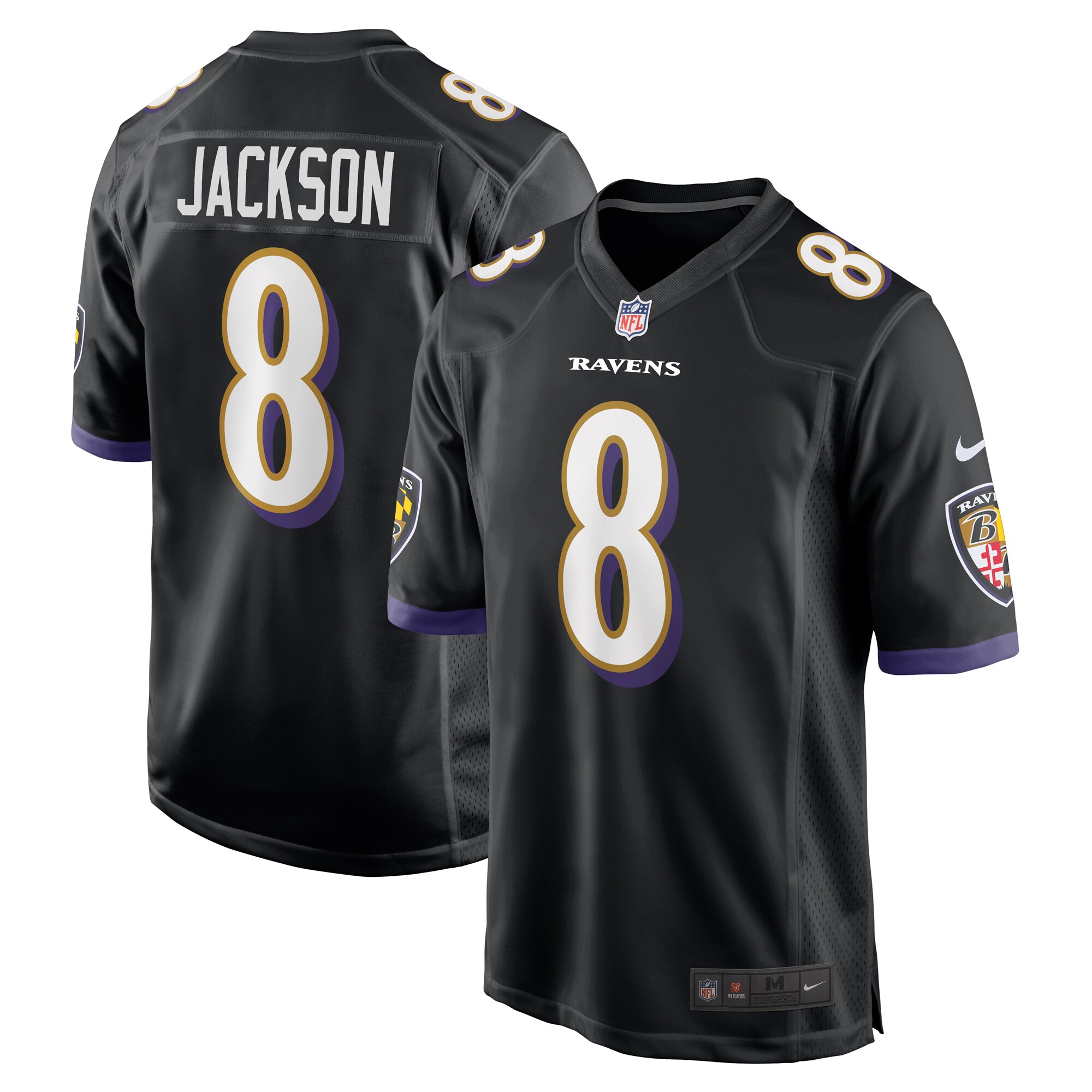 Baltimore Ravens Nike Game Alternate Jersey - Black - Lamar Jackson - Mens