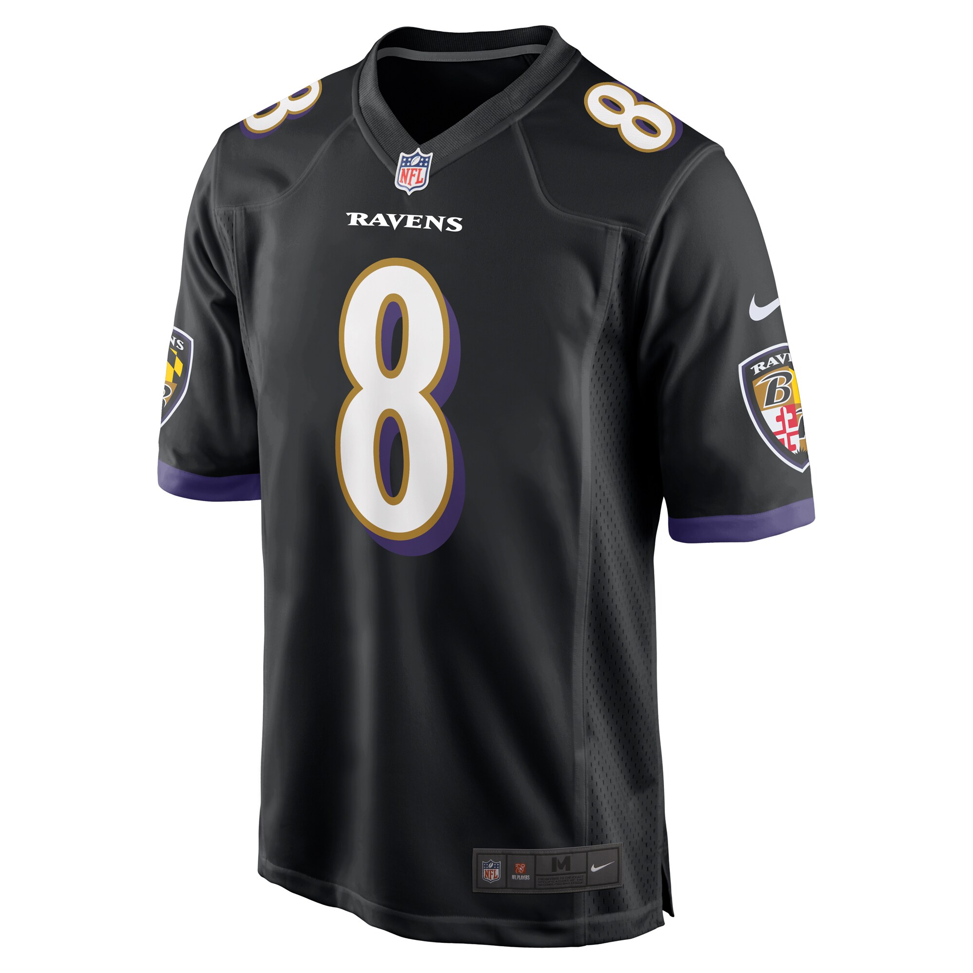 Baltimore Ravens Nike Game Alternate Jersey - Black - Lamar Jackson - Mens - Image 2