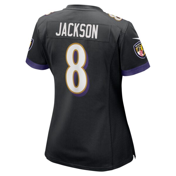 Baltimore Ravens Nike Game Alternate Jersey - Black - Lamar Jackson - Womens - Image 3