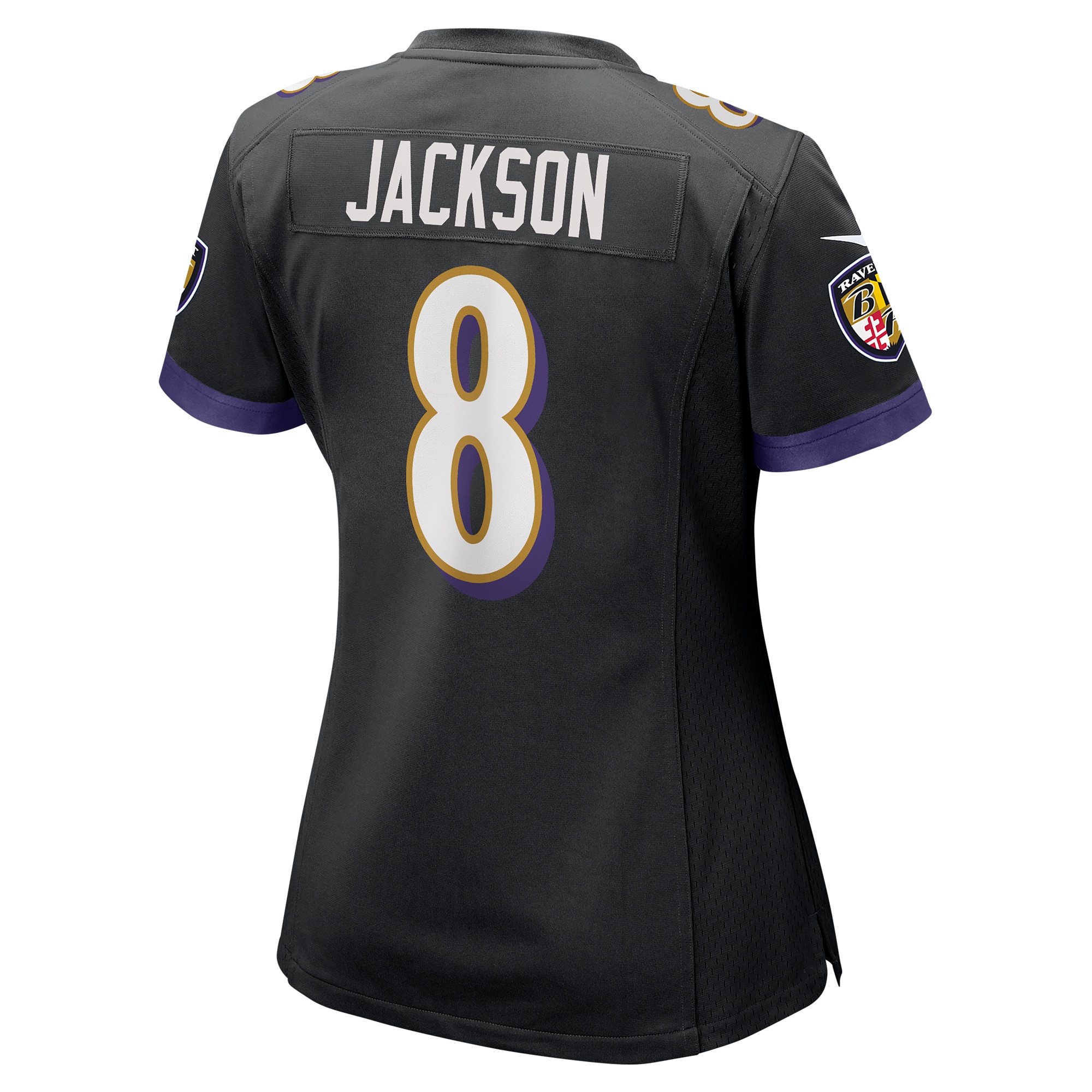 Baltimore Ravens Nike Game Alternate Jersey - Black - Lamar Jackson - Womens - Image 3