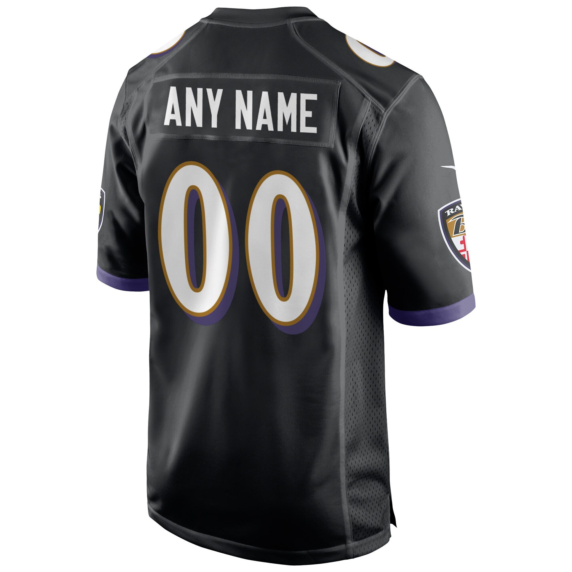 Baltimore Ravens Nike Game Alternate Jersey - Tough Black - Custom - Mens - Image 2