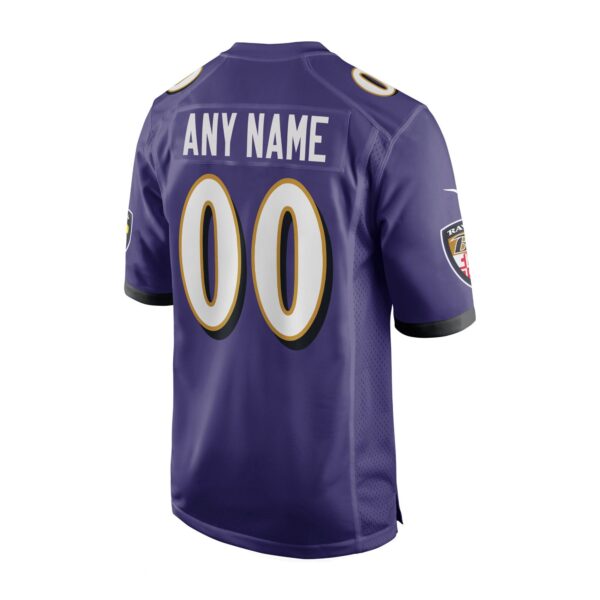 Baltimore Ravens Nike Home Game Jersey - Purple - Custom - Mens - Image 3