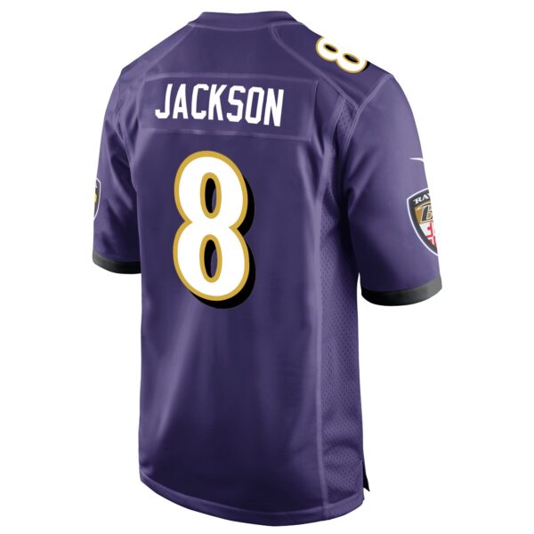 Baltimore Ravens Nike Home Game Jersey - Purple - Lamar Jackson - Mens - Image 2