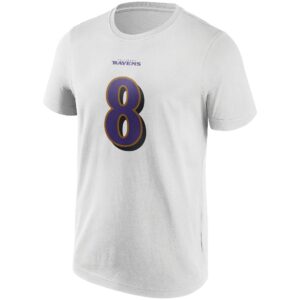 Baltimore Ravens Road Name & Number T-Shirt - Lamar Jackson - Mens