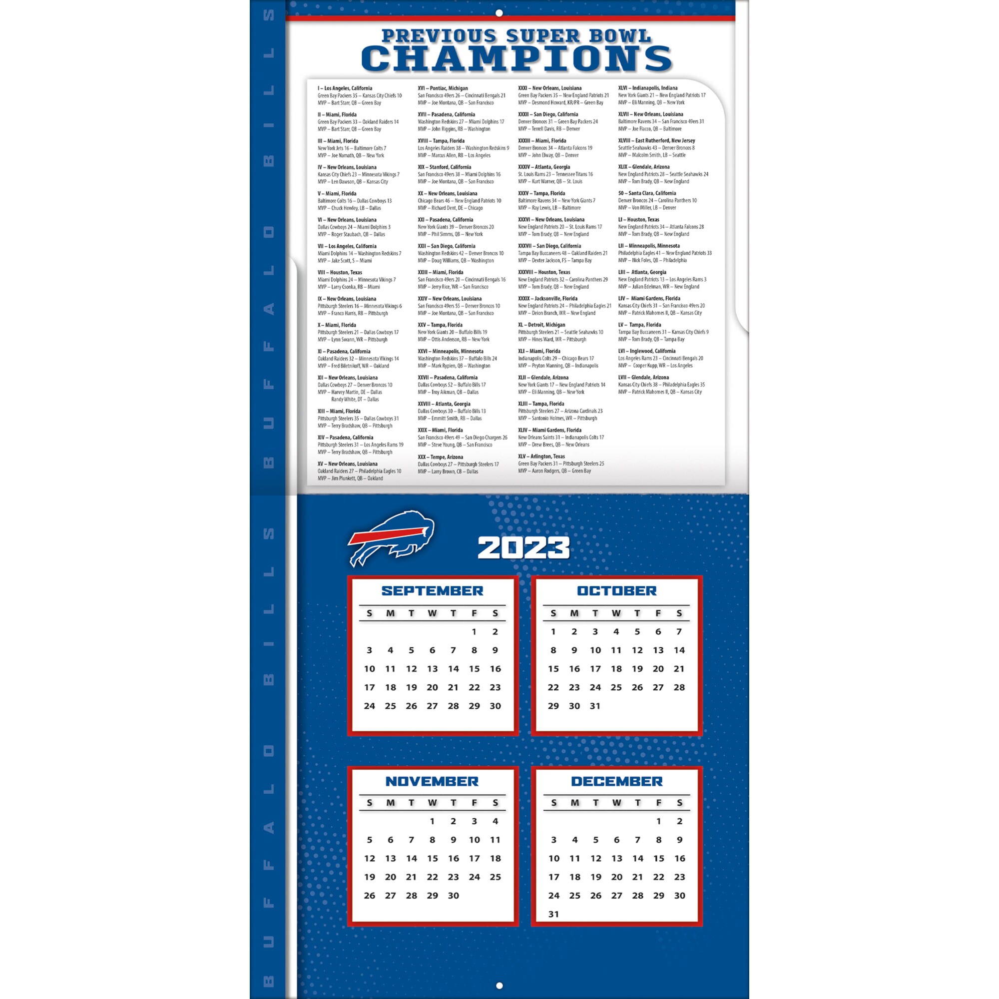 Buffalo Bills 2024 Wall Calendar - 12 x 12 Inch - Image 3