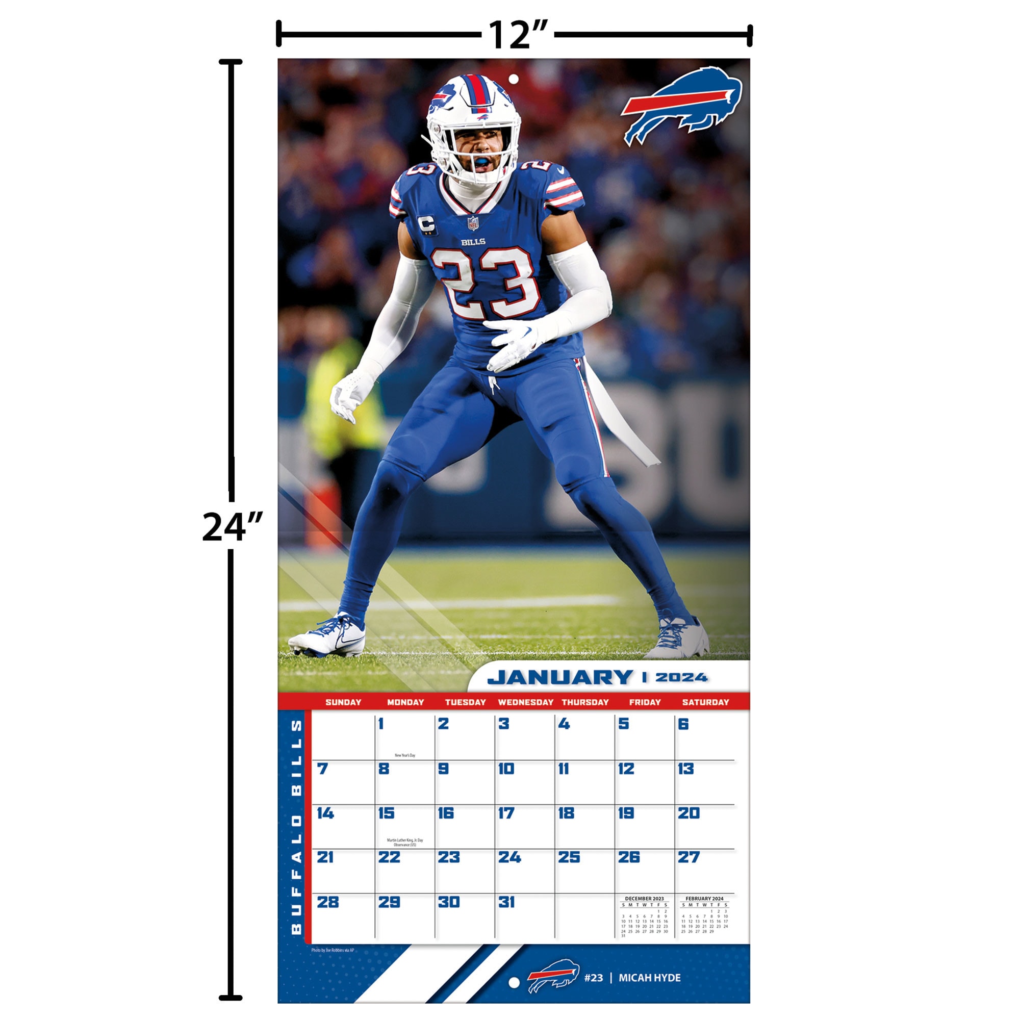 Buffalo Bills 2024 Wall Calendar - 12 x 12 Inch - Image 6