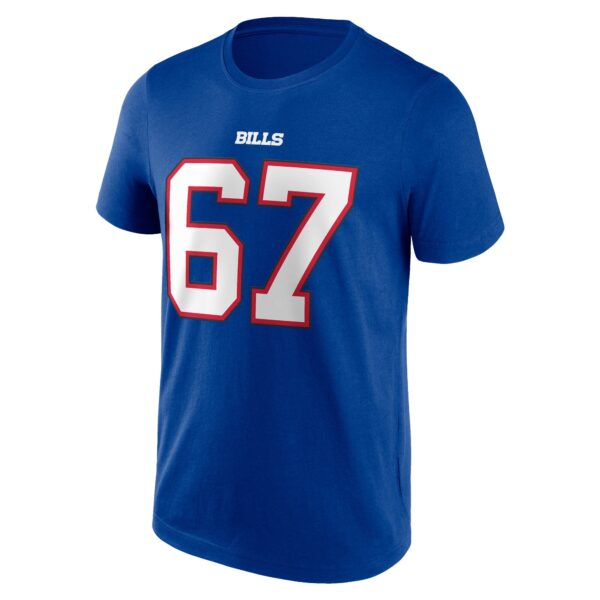 Buffalo Bills Name and Number T-Shirt - Travis Clayton 67 - Mens - Image 2