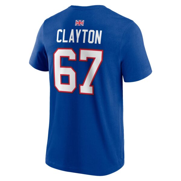Buffalo Bills Name and Number T-Shirt - Travis Clayton 67 - Mens - Image 3