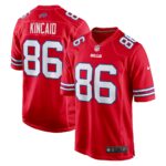 Buffalo Bills Nike Secondary Alternate Game Jersey - Red - Dalton Kinkaid - Mens