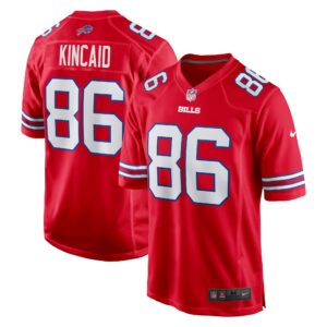 Buffalo Bills Nike Secondary Alternate Game Jersey - Red - Dalton Kinkaid - Mens