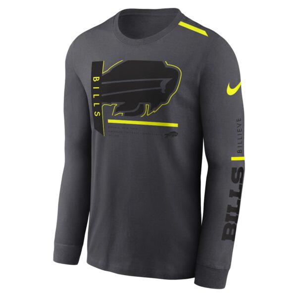 Buffalo Bills Nike VOLT Long Sleeve Dri Fit Cotton T-Shirt - Mens - Image 2
