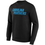 Carolina Panthers Primary Colour Wordmark Crew Sweatshirt - Mens - Big & Tall