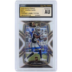 CeeDee Lamb Dallas Cowboys Autographed 2020 Panini Select Silver #257 CGC Fanatics Witnessed Authenticated Rookie Card