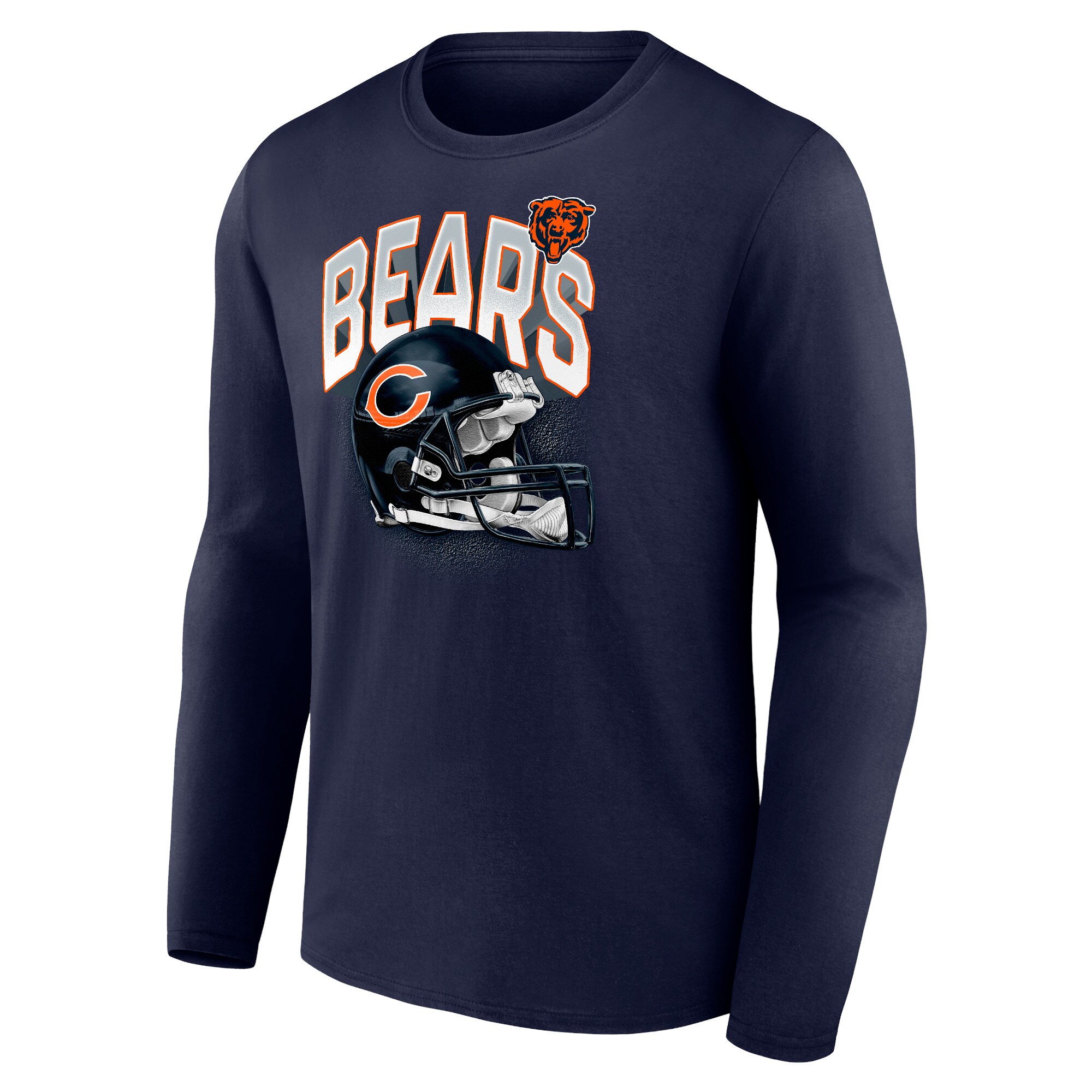 Chicago Bears End Around Helmet Graphic Long Sleeve T-Shirt - Mens - Image 2