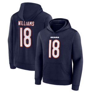 Chicago Bears Name & Number Graphic Hoodie - Caleb Williams 18 - Youth