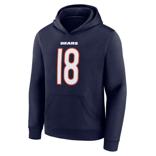 Chicago Bears Name & Number Graphic Hoodie - Caleb Williams 18 - Youth - Image 2
