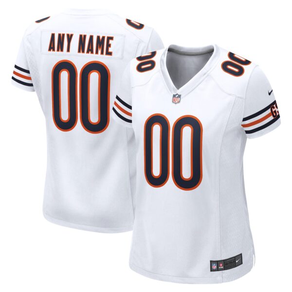 Chicago Bears Nike Road Game Jersey - White - Custom - Womens