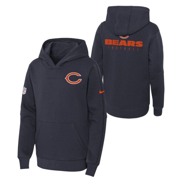 Chicago Bears Nike Sideline Hoodie -Navy - Youth