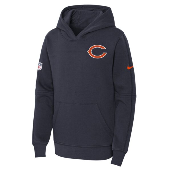 Chicago Bears Nike Sideline Hoodie -Navy - Youth - Image 2