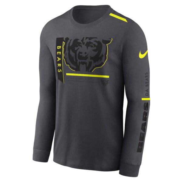 Chicago Bears Nike VOLT Long Sleeve Dri Fit Cotton T-Shirt - Mens - Image 2