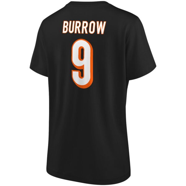 Cincinnati Bengals Name & Number Graphic T-Shirt - Joe Burrow 9 - Womens - Image 2