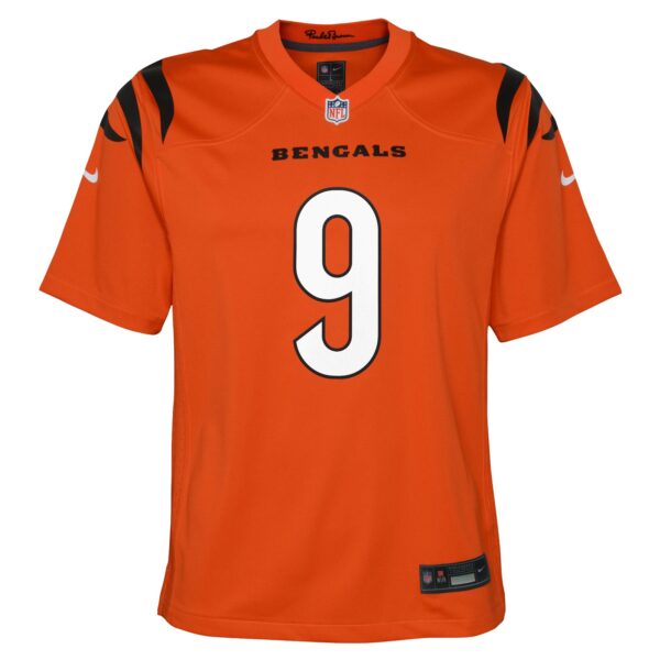 Cincinnati Bengals Nike Alternate Jersey - Orange - Joe Burrow - Youth - Image 2