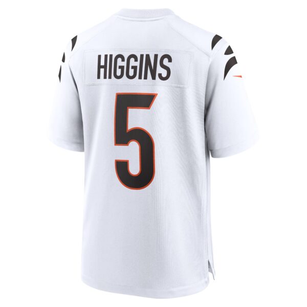 Cincinnati Bengals Nike Game Road Jersey - White - Tee Higgins - Mens - Image 3
