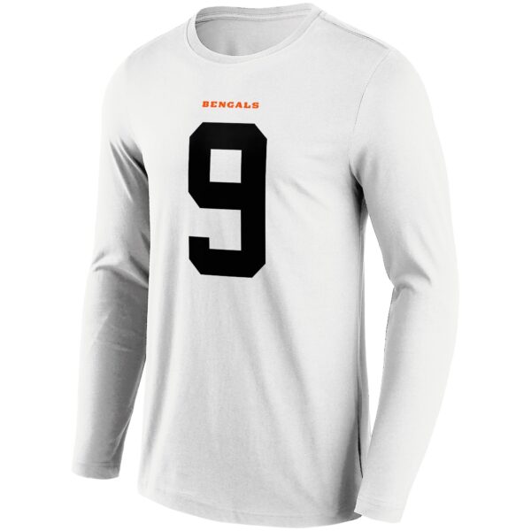 Cincinnati Bengals Road Name & Number Long Sleeve T-Shirt - Joe Burrow - Mens