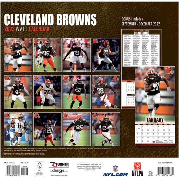 Cleveland Browns 2023 Wall Calendar - 12 x 12 Inch - Image 2