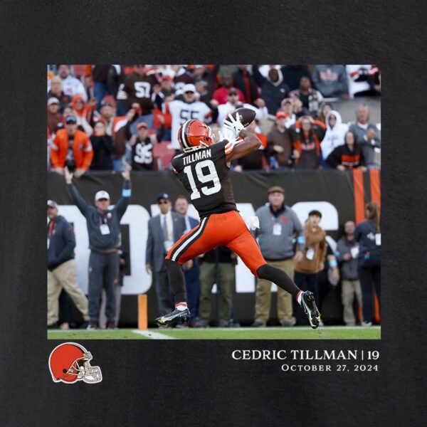 Cleveland Browns Cedric Tillman Flash Features T-Shirt Week 8 - Black - Mens - Image 4