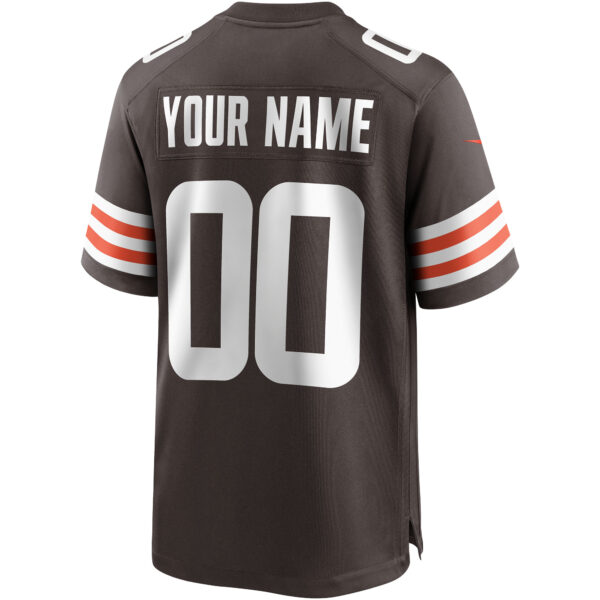 Cleveland Browns Nike Game Home Jersey - Brown - Custom - Mens - Image 2