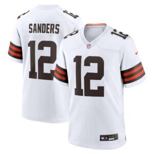 Cleveland Browns Nike Game Road Jersey NFL 2025 Draft - White - Shedeur Sanders - Mens